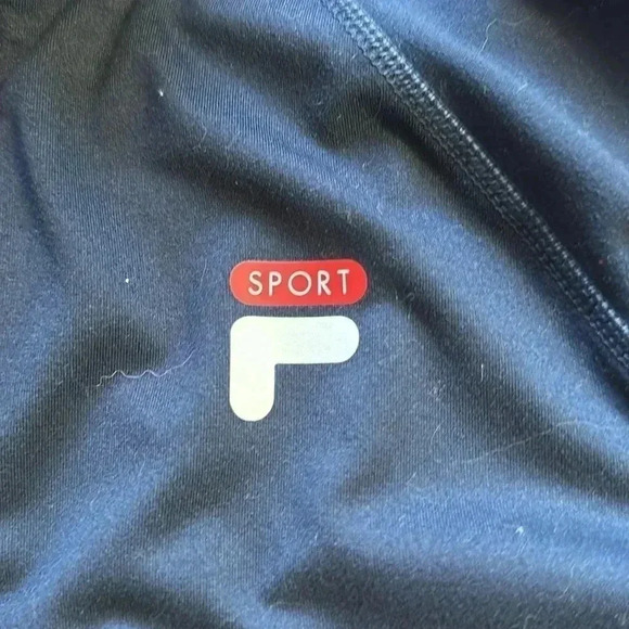 Fila Sport Womens Jacket Medium Navy Blue Red White Stripe Full Zip Active - Picture 5 of 6